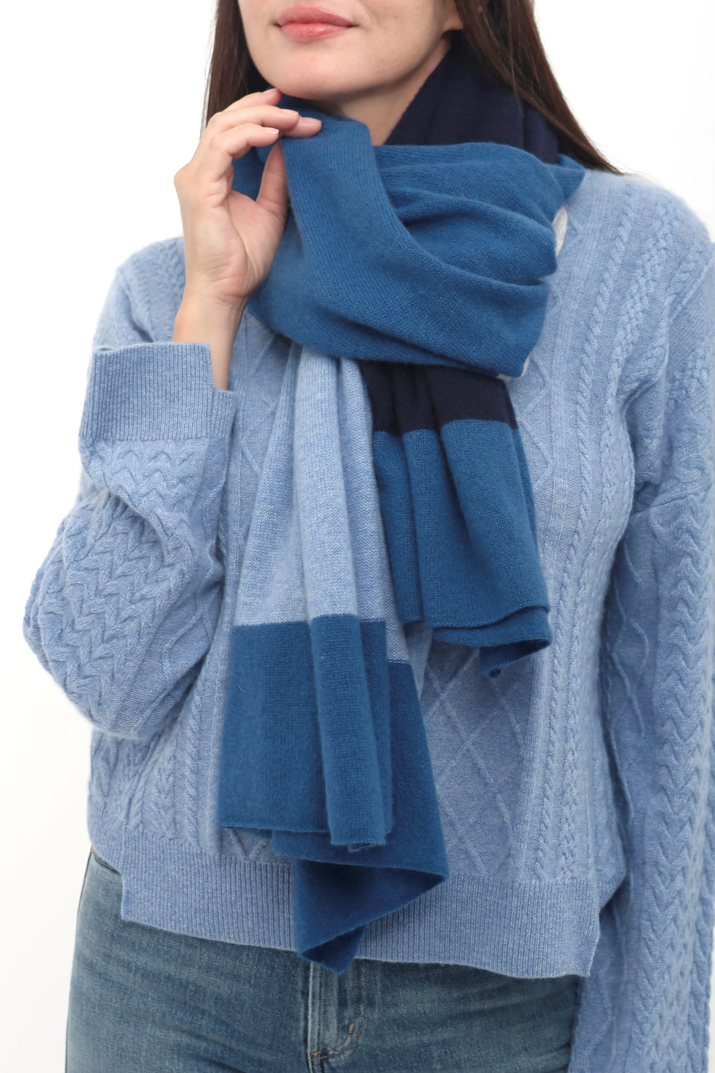 100% Cashmere Color Blocked Shawl