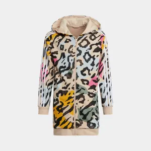 adidas Juniors' Print Elongated Full Zip Hoodie / Multicolour