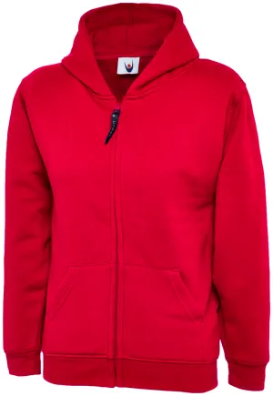Childrens Classic Full Zip Hooded Sweatshirt | Red
