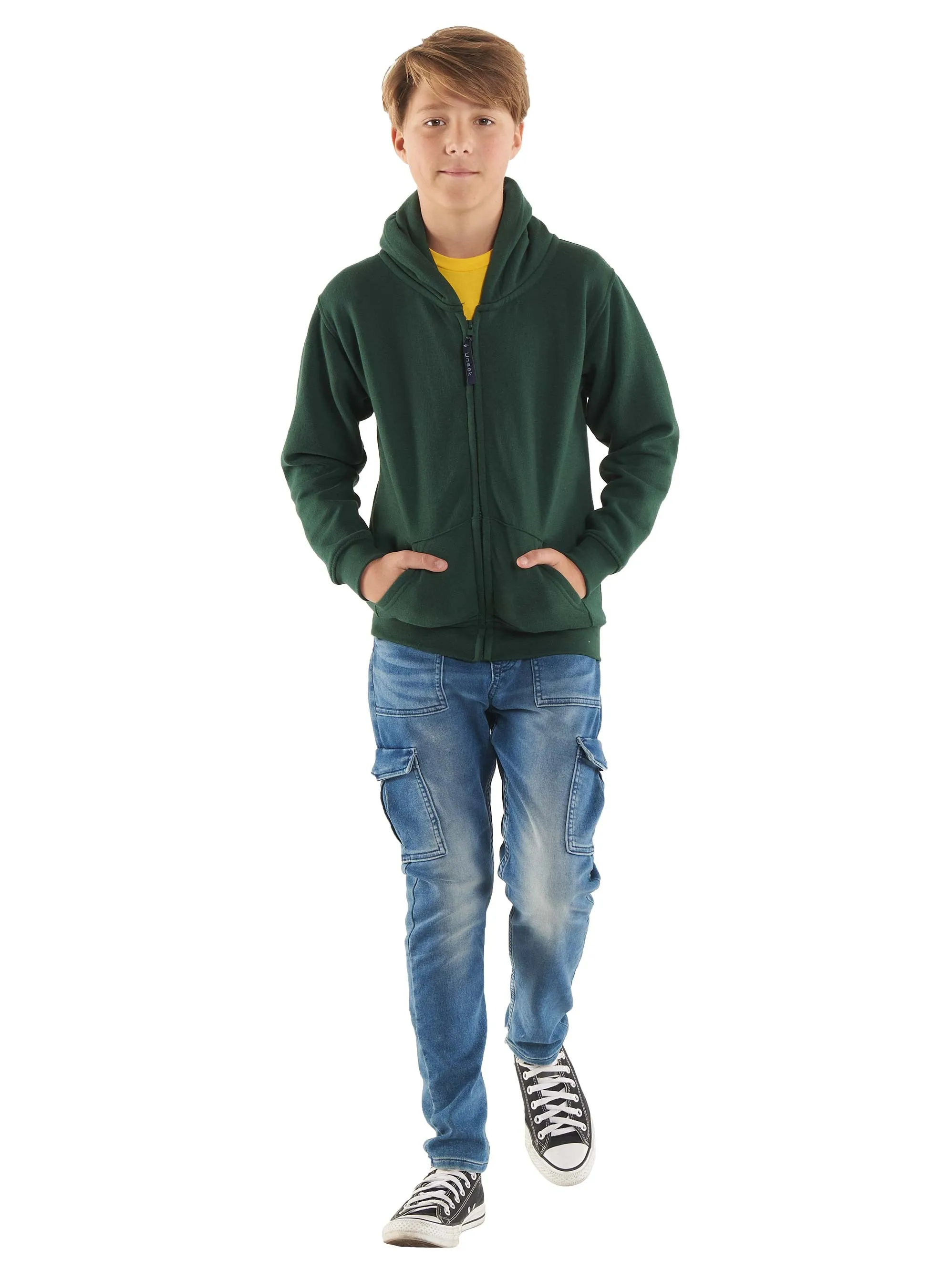 Childrens Classic Full Zip Hooded Sweatshirt | Red