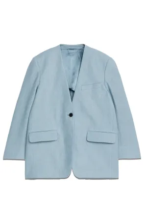 Collarless Linen Blazer