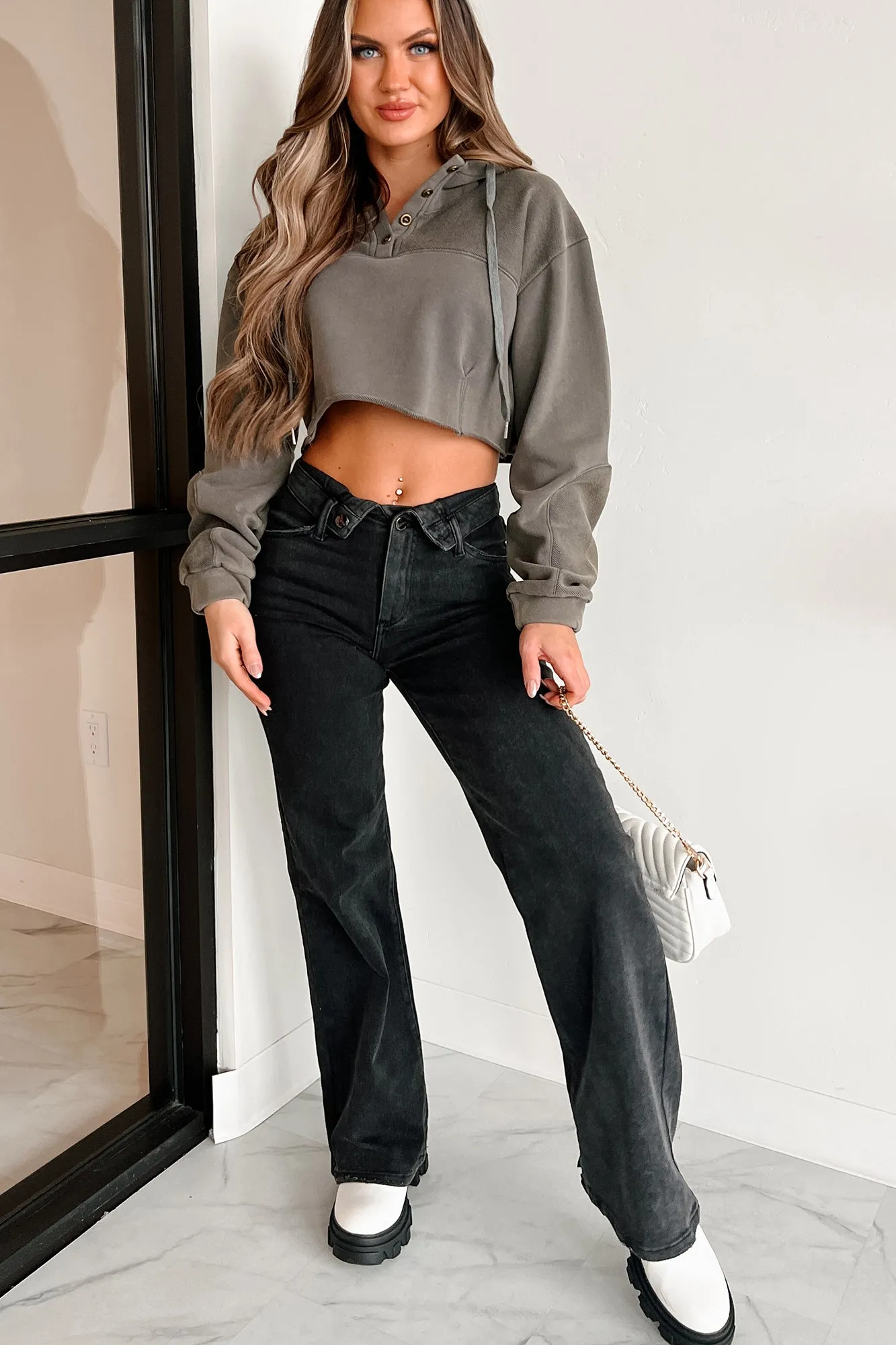 Cozy Ending Cropped Hoodie (Ash Grey)