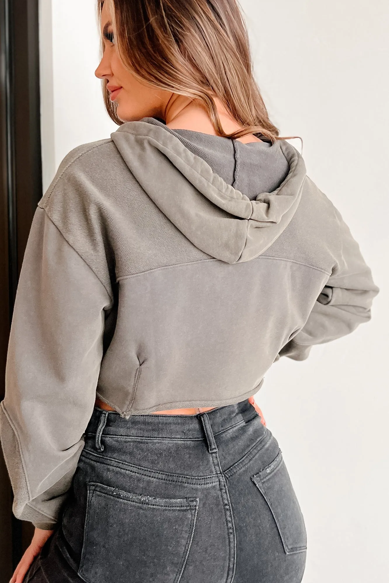 Cozy Ending Cropped Hoodie (Ash Grey)