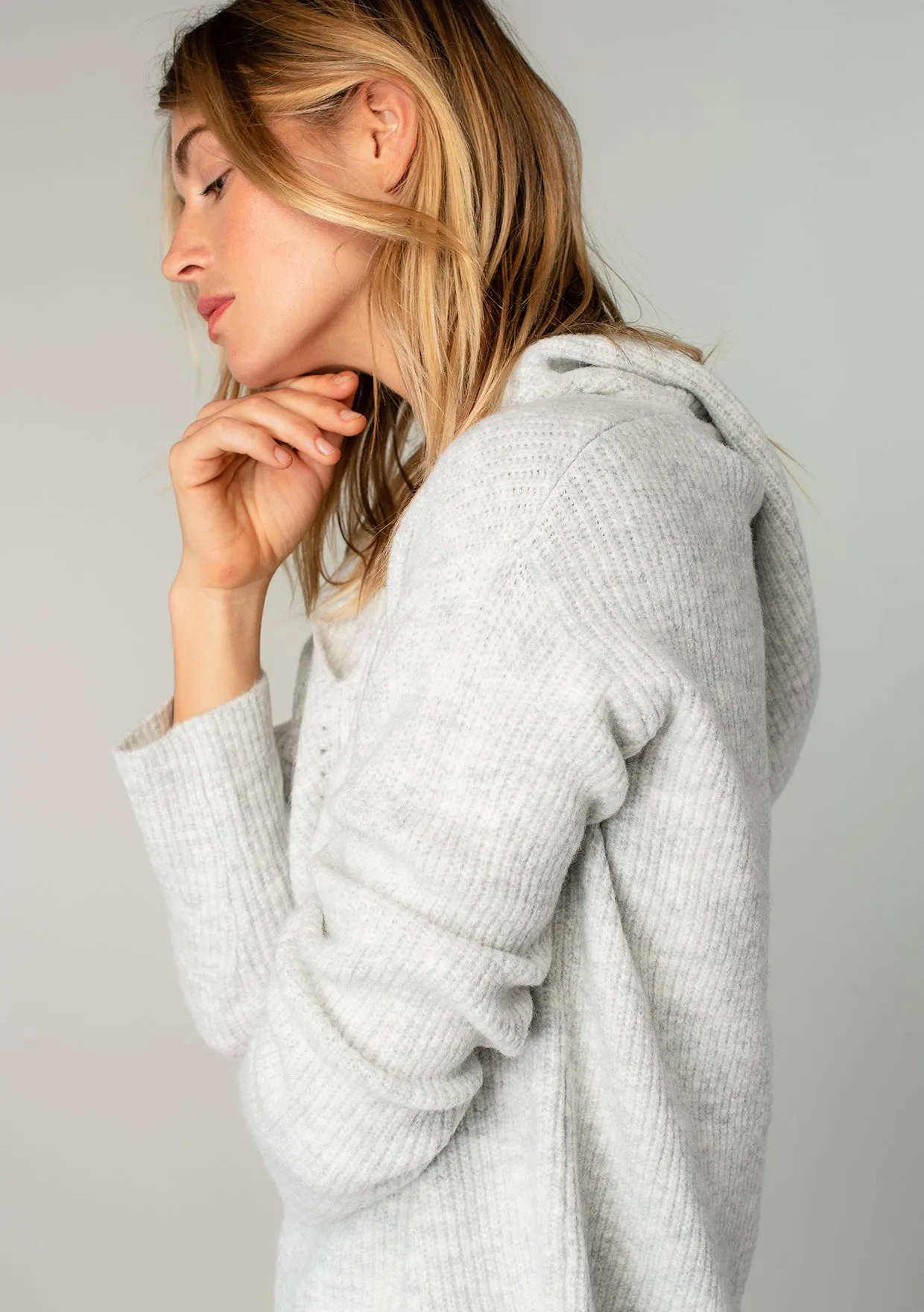 Cozy Long Sleeve Hooded Pullover Sweater
