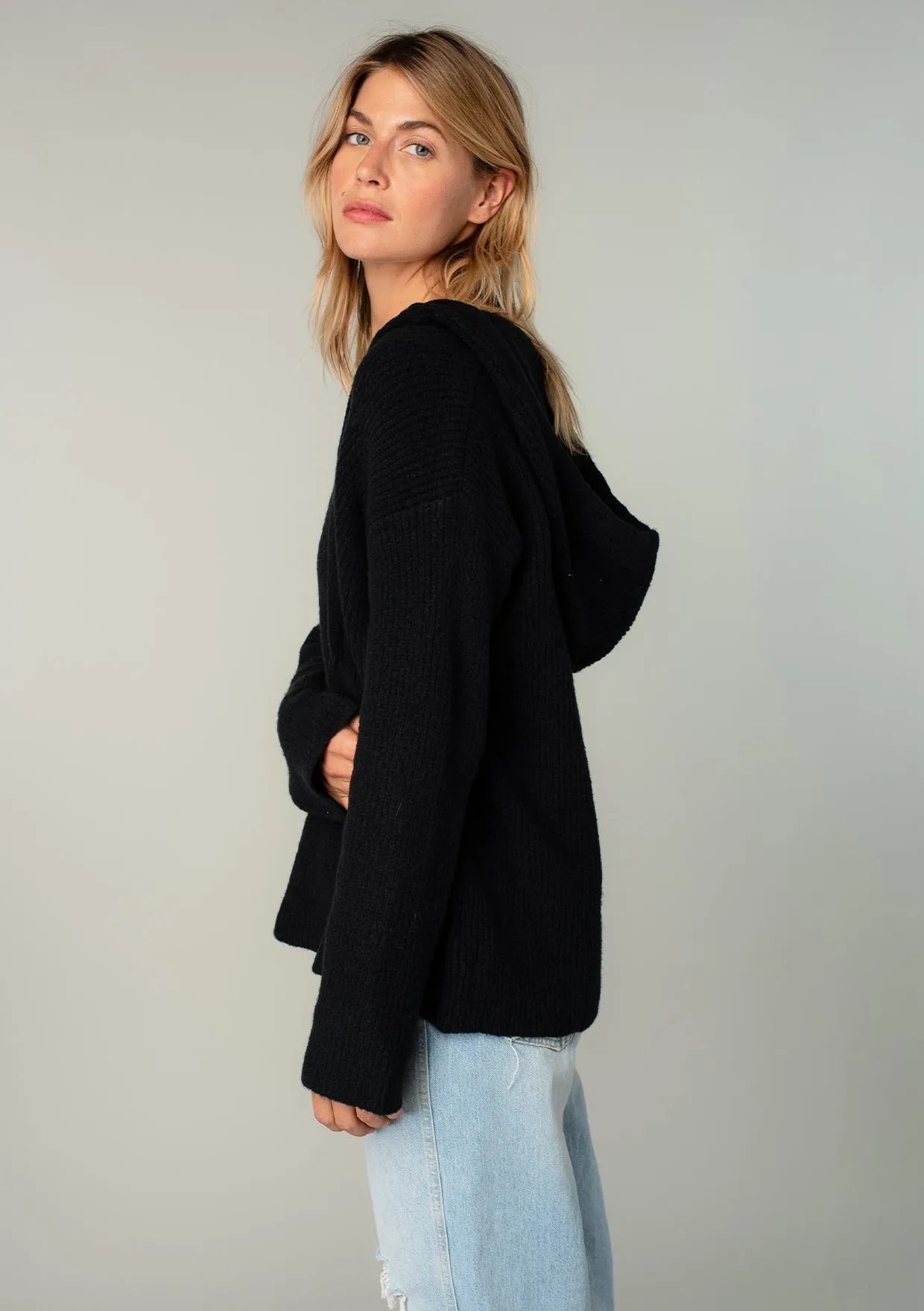 Cozy Long Sleeve Hooded Pullover Sweater