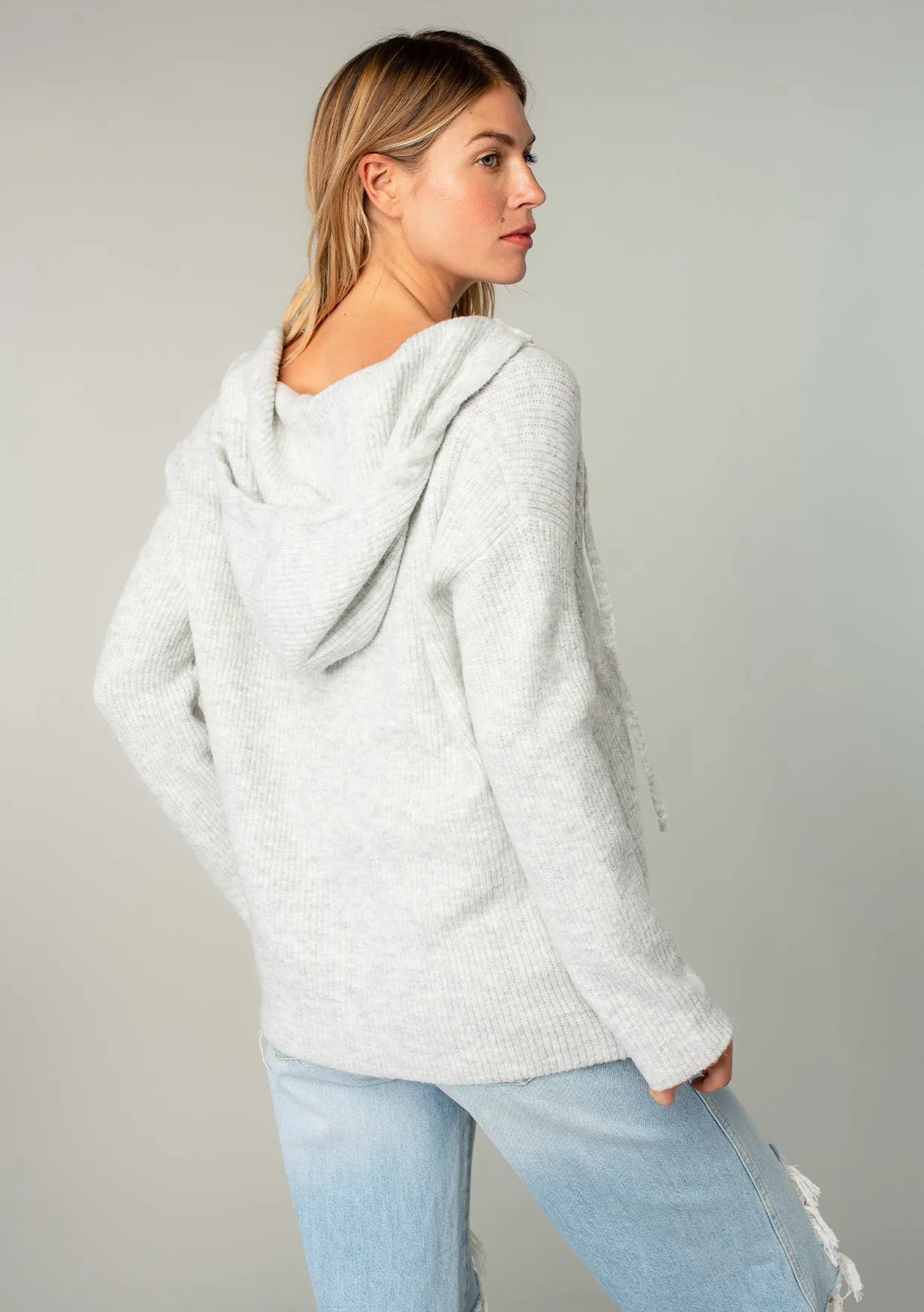 Cozy Long Sleeve Hooded Pullover Sweater