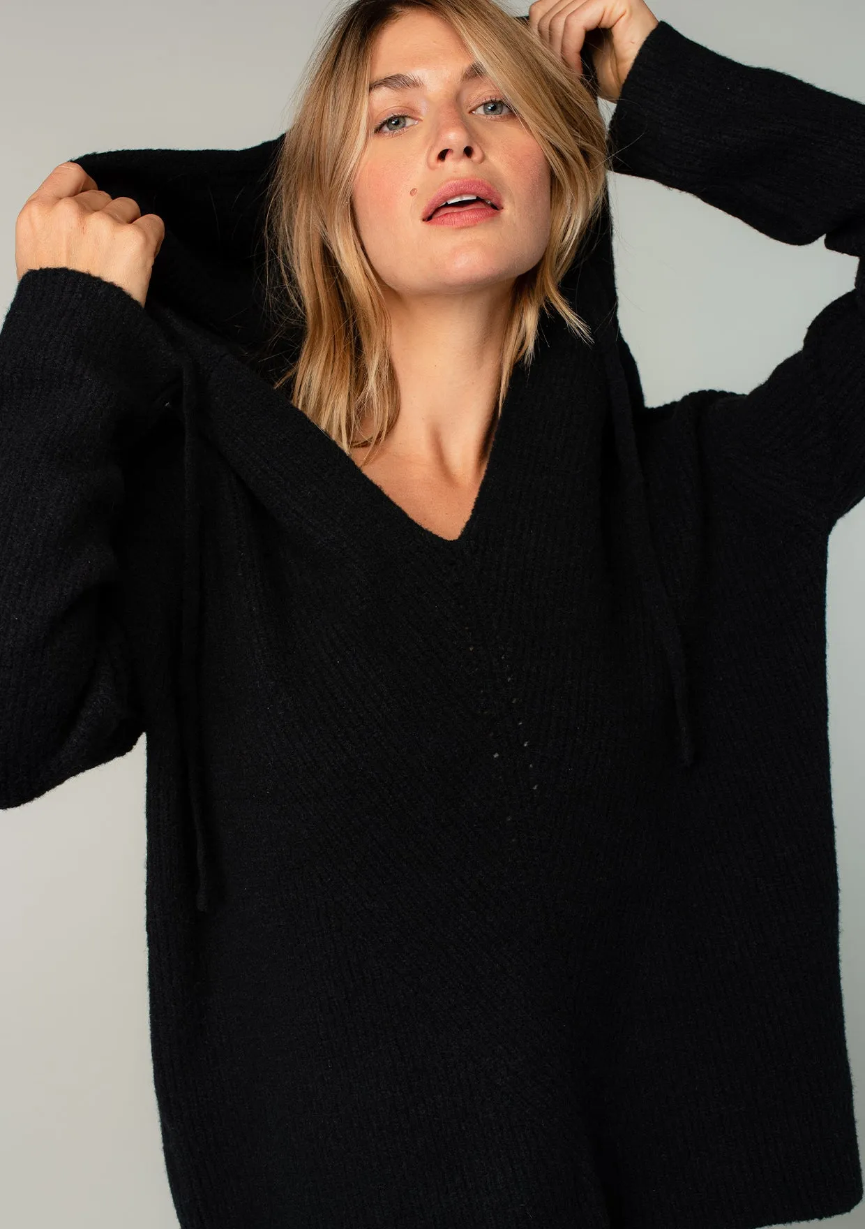 Cozy Long Sleeve Hooded Pullover Sweater