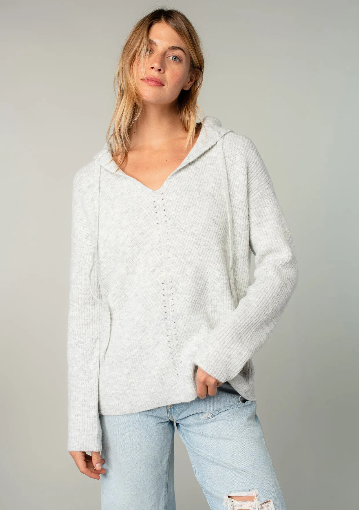 Cozy Long Sleeve Hooded Pullover Sweater