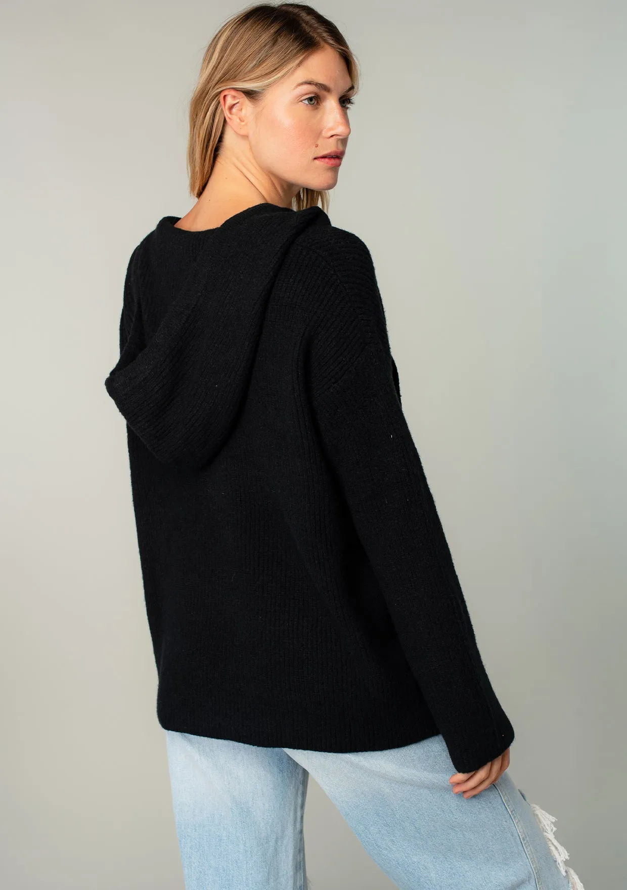 Cozy Long Sleeve Hooded Pullover Sweater