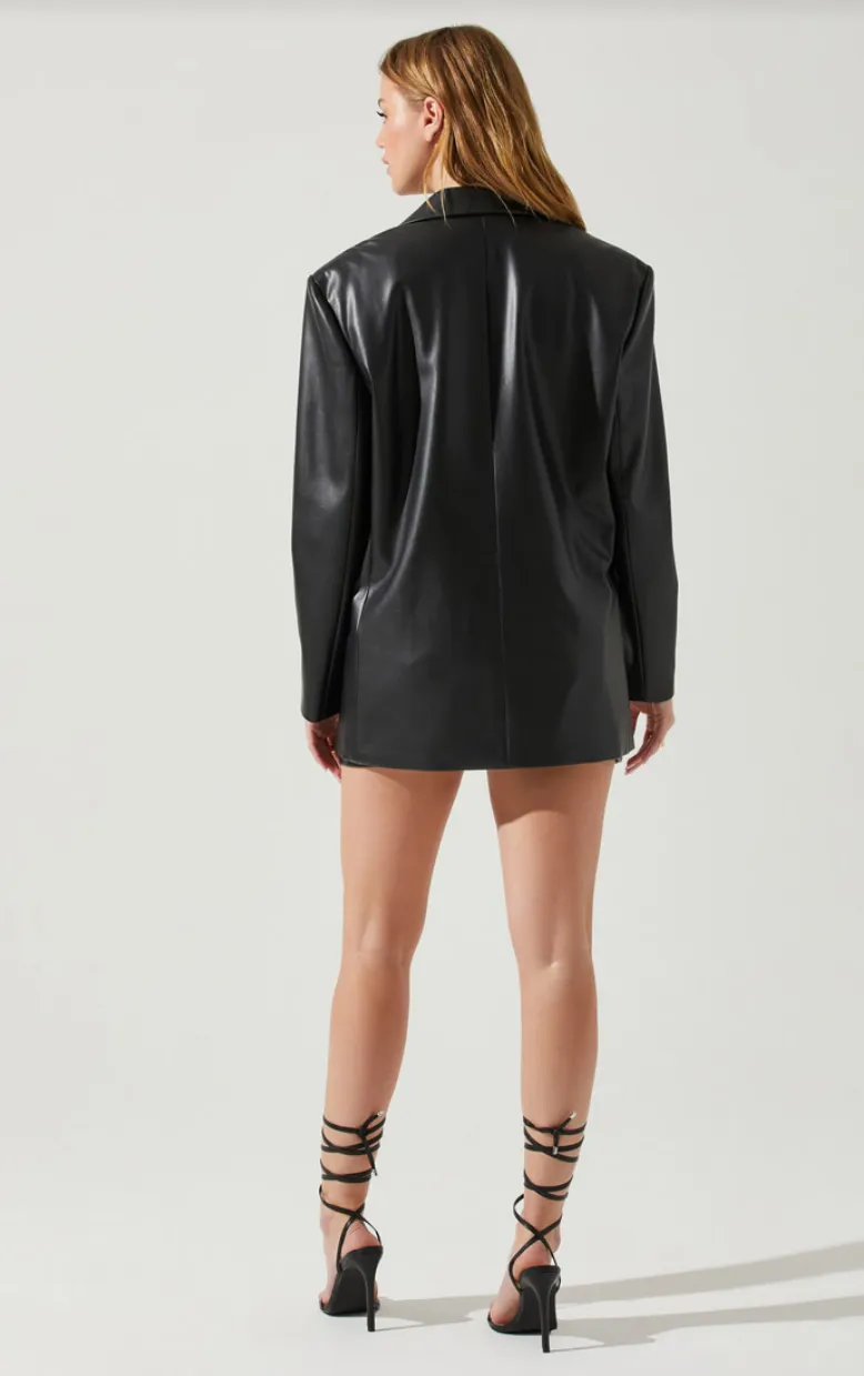 Ezra Faux Leather Blazer