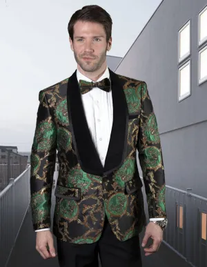 Fancy Woven Single Jacket. Modern Cut | VJ-100| Green