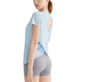 FlexCool Cutout Back Yoga Tee – Breathable & Stylish Activewear