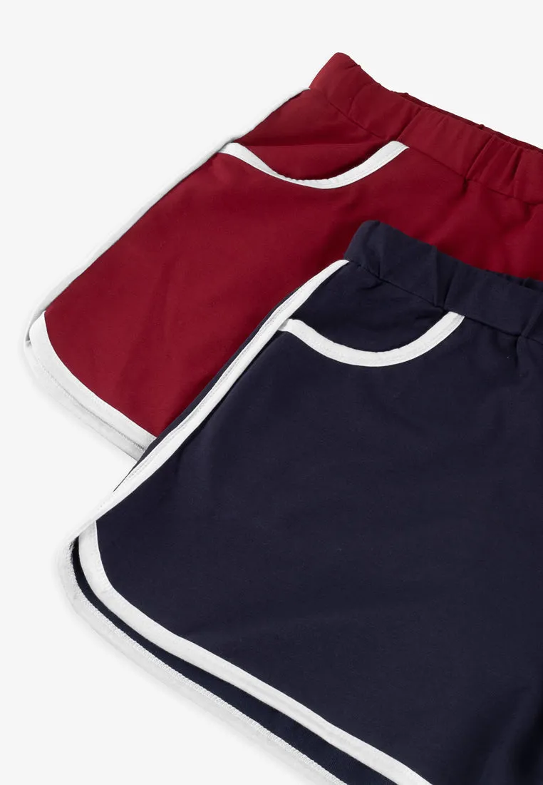 Fonda Plus Size Retro Shorts - Green