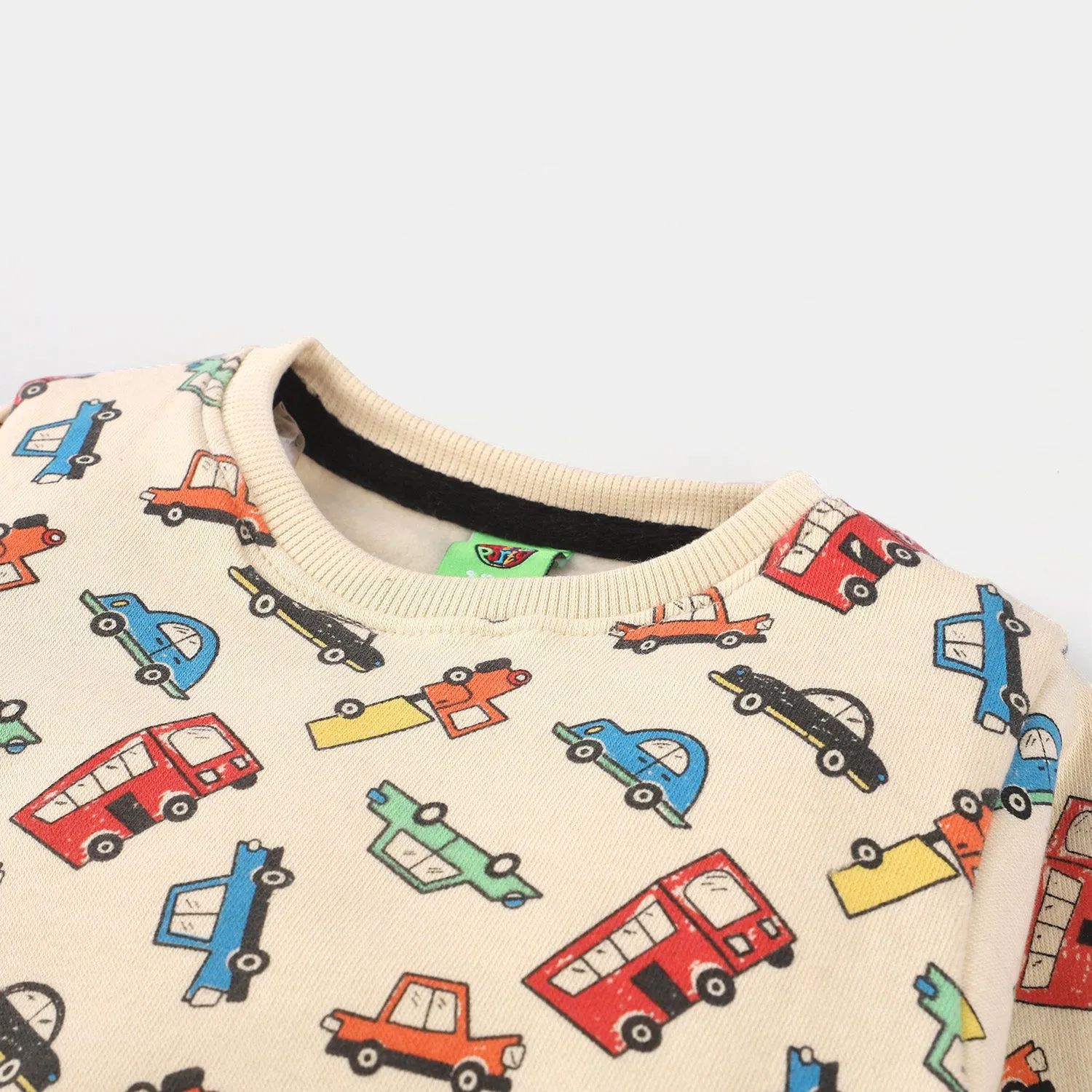 Infant Boys Fleece Sweatshirt Cars-B.Sand