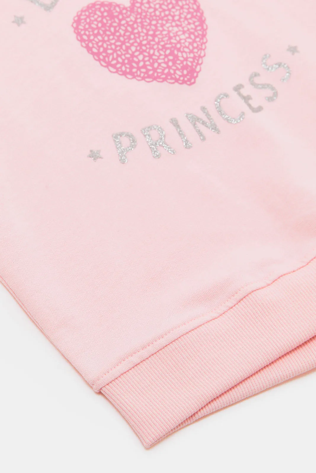 Infant Girls Pink Placement Print Sweatshirt