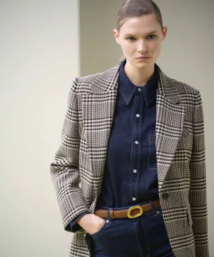 Ipekyol Houndstooth Pattern Blazer Natural