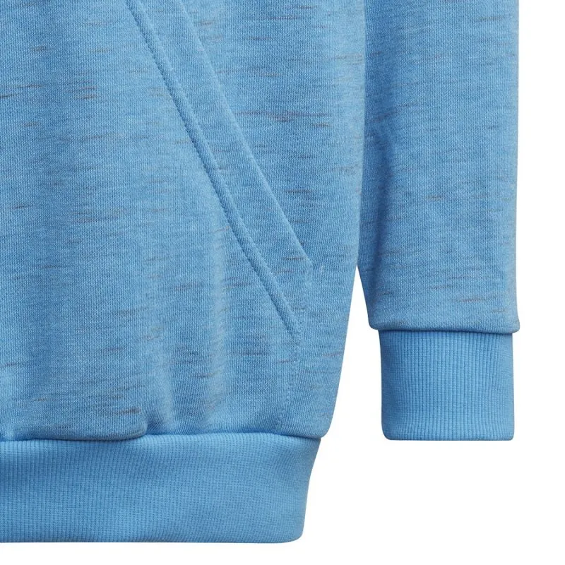 Junior's Cozy Blue Adidas Badge of Sport Hoodie with Front Pocket