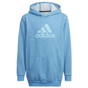 Junior's Cozy Blue Adidas Badge of Sport Hoodie with Front Pocket