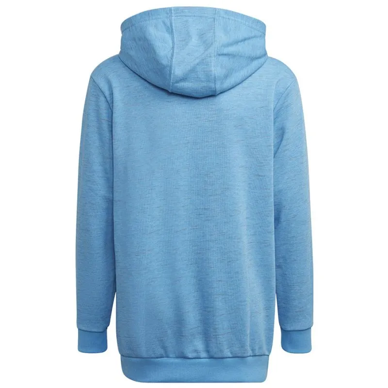 Junior's Cozy Blue Adidas Badge of Sport Hoodie with Front Pocket