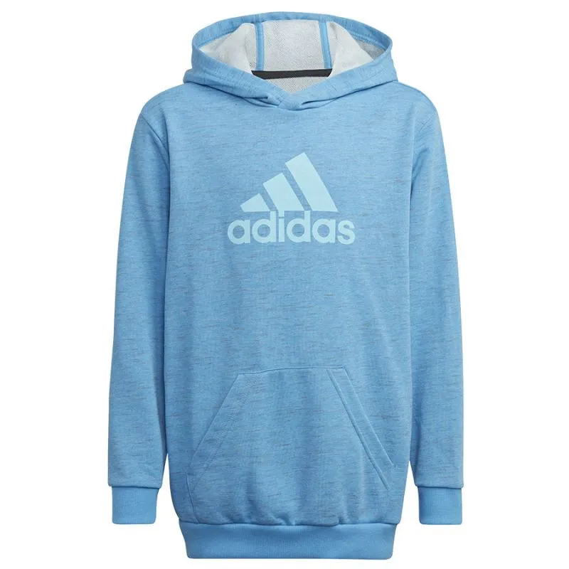 Junior's Cozy Blue Adidas Badge of Sport Hoodie with Front Pocket