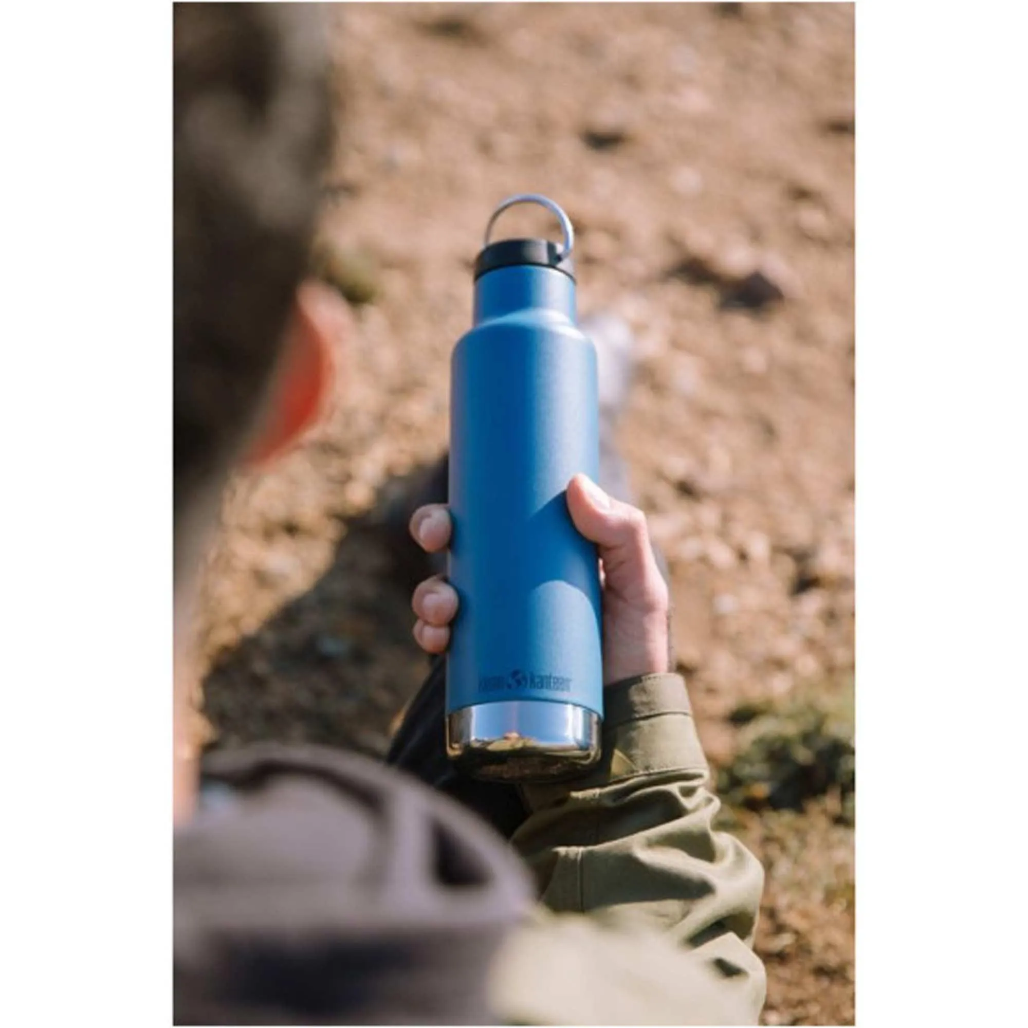 Klean Kanteen Water Bottle - Classic Real Teal Stainless with Loop Cap, 20oz | 1008459