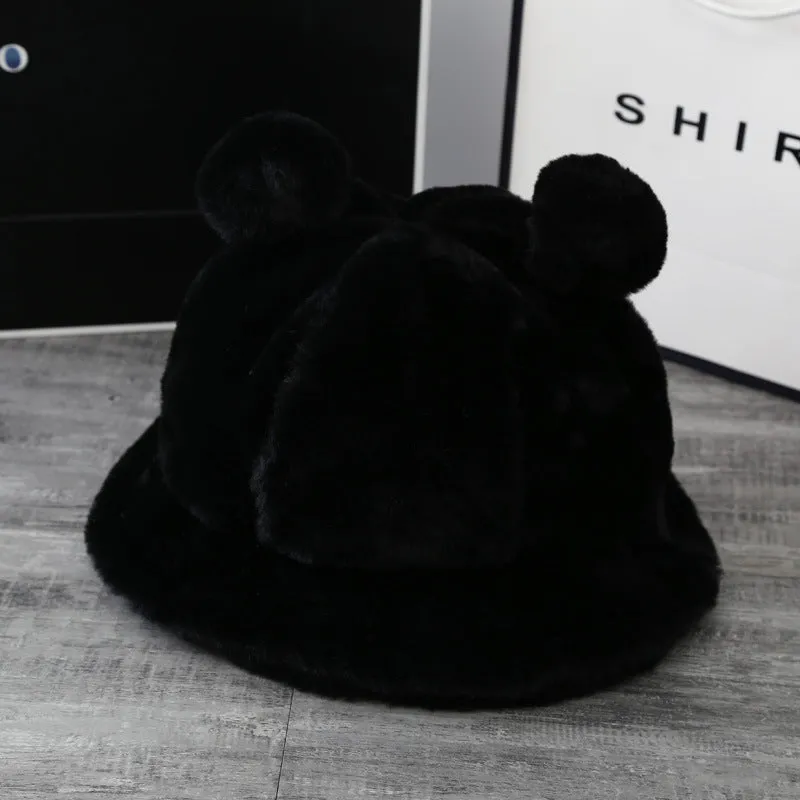 Leopard Fur Hat Fall/Winter Warm Fisherman Hat