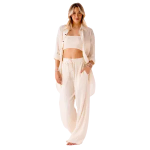 Lotus and Luna Wide Leg Cabana Pants - Cream