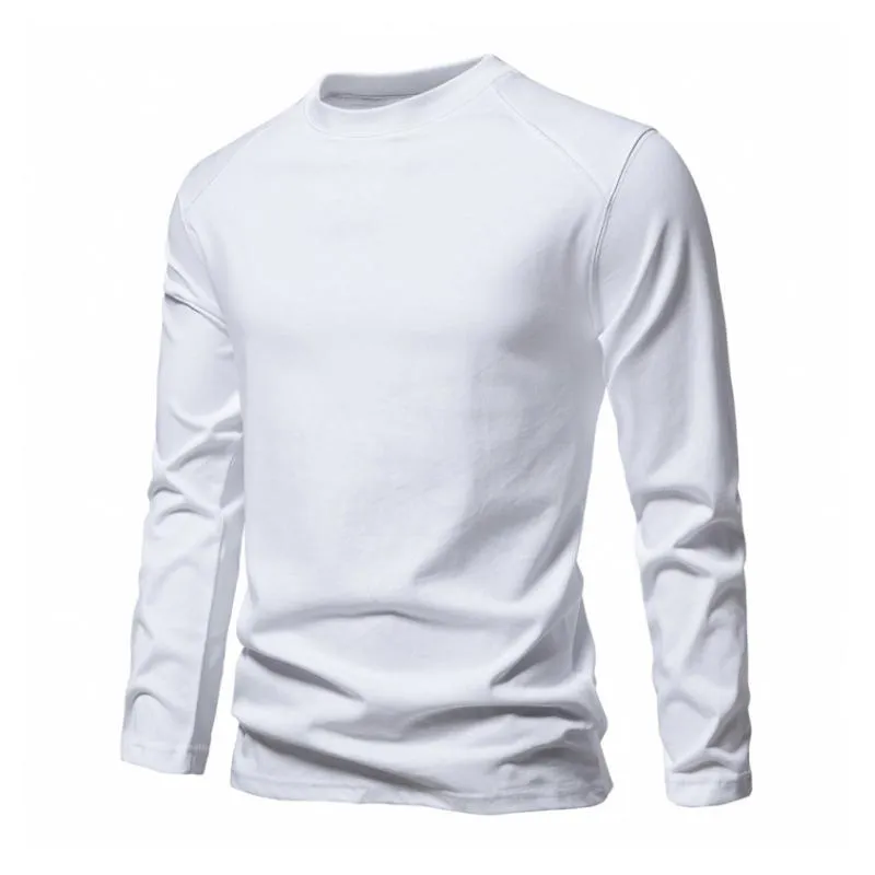 Men's Casual Cotton Breathable Round Neck Slim Long Sleeve T-shirt 39533085M