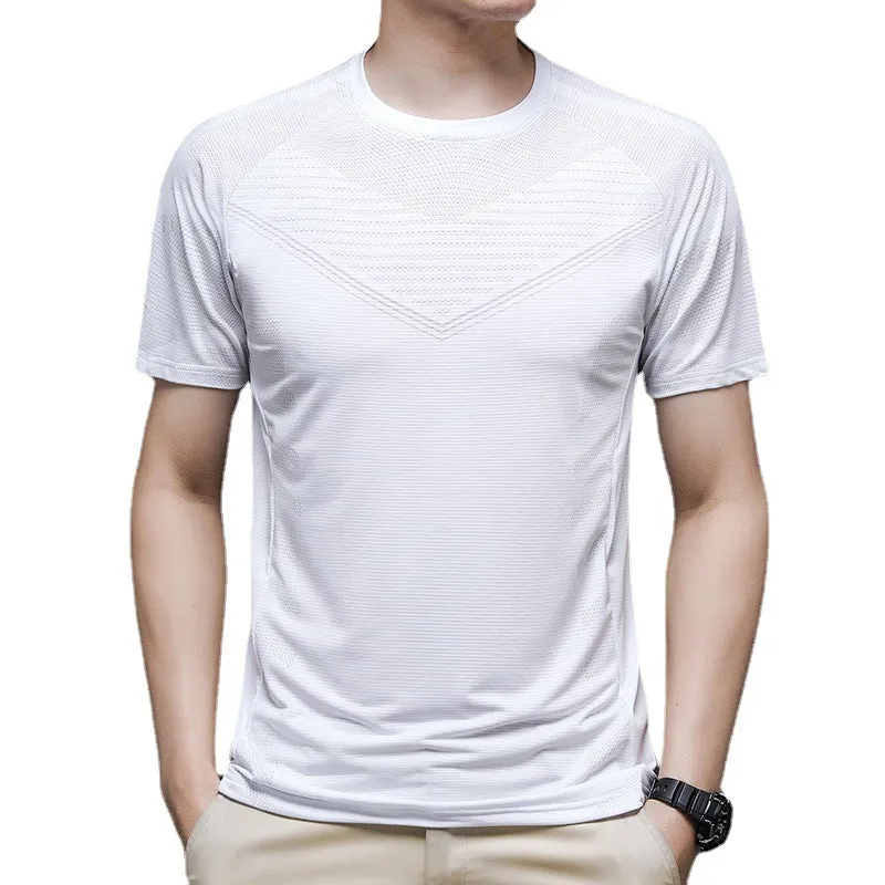 Men's Loose Thin Breathable Solid Color T-shirt - GlamzLife