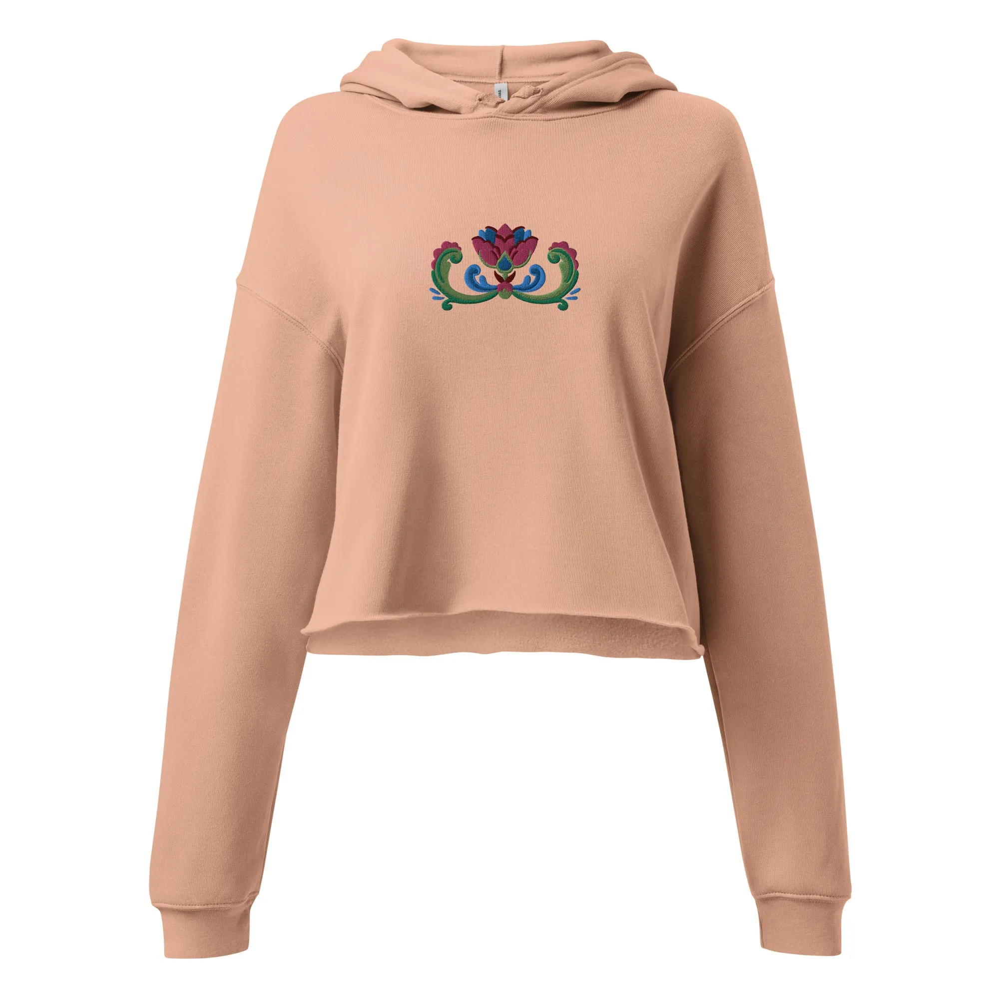 Norwegian Rosemaling Embroidered Cropped Hoodie