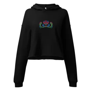 Norwegian Rosemaling Embroidered Cropped Hoodie