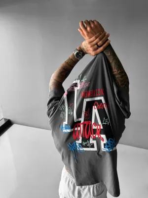 Oversize L.A T-shirt - Anthracite