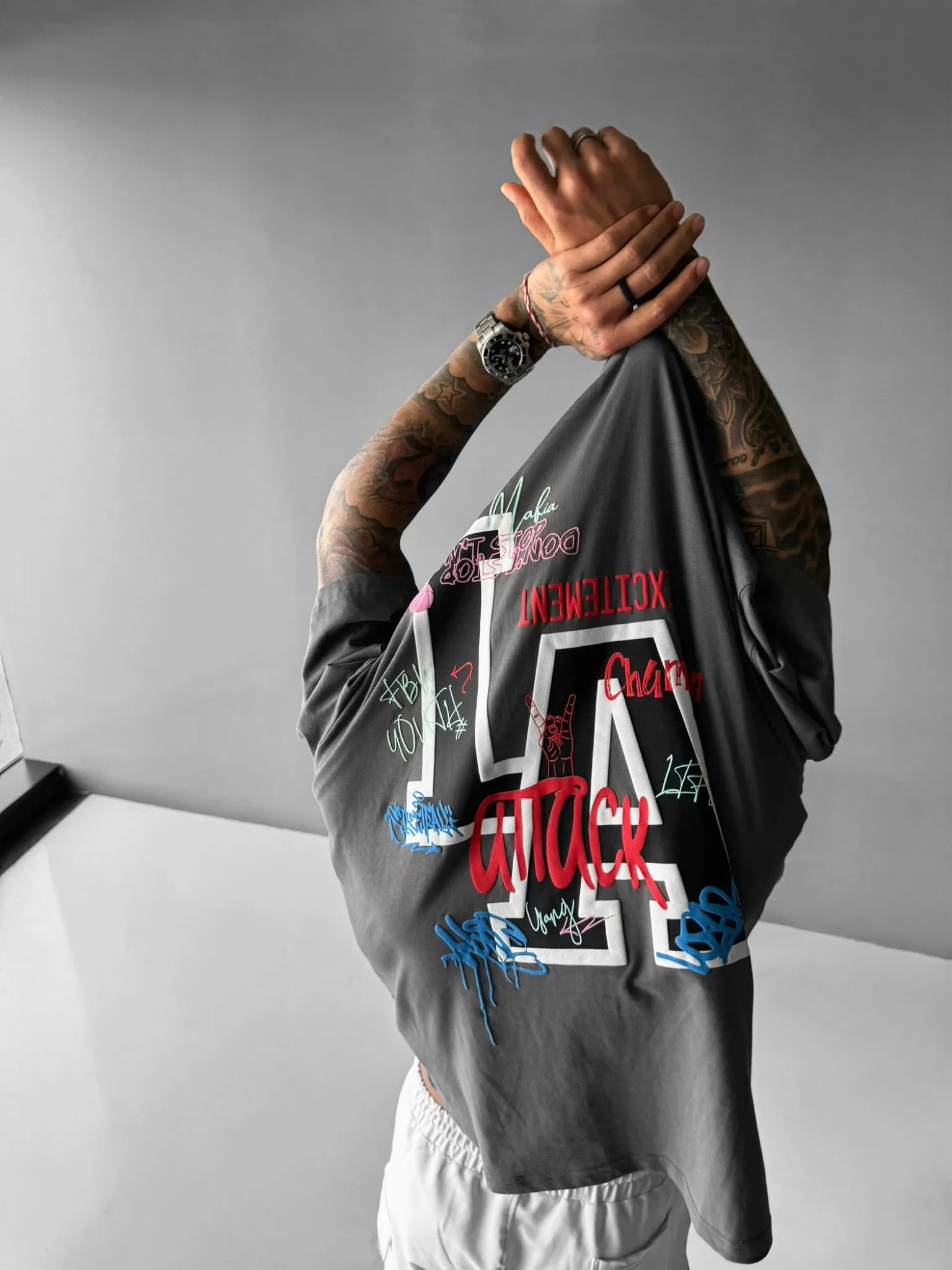 Oversize L.A T-shirt - Anthracite