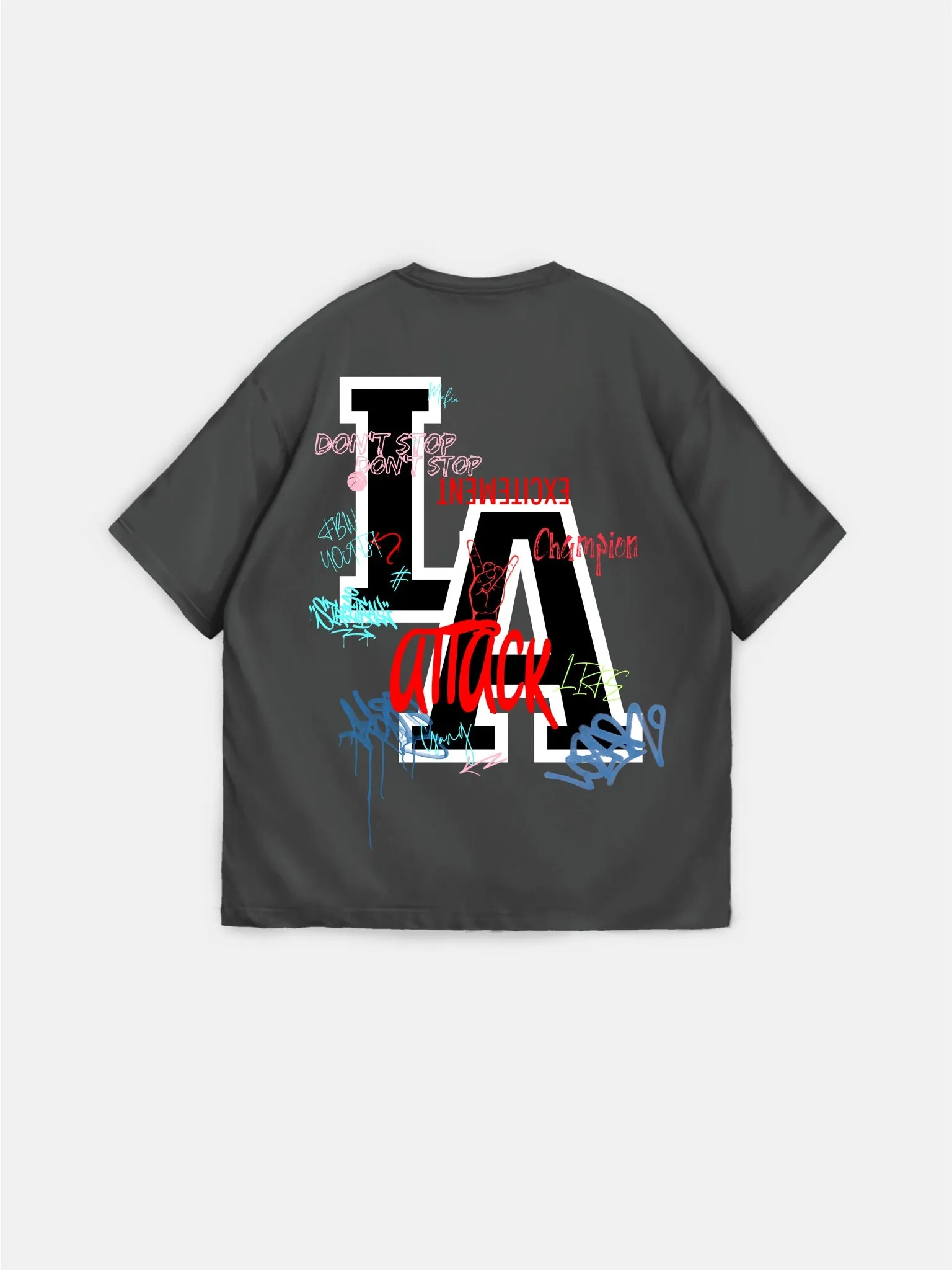 Oversize L.A T-shirt - Anthracite