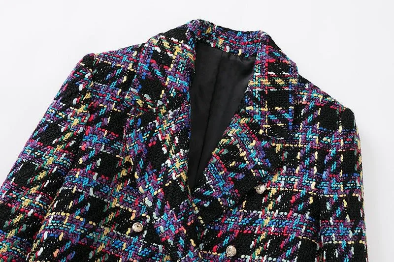 Pre Order:  Plaid Cropped Blazer