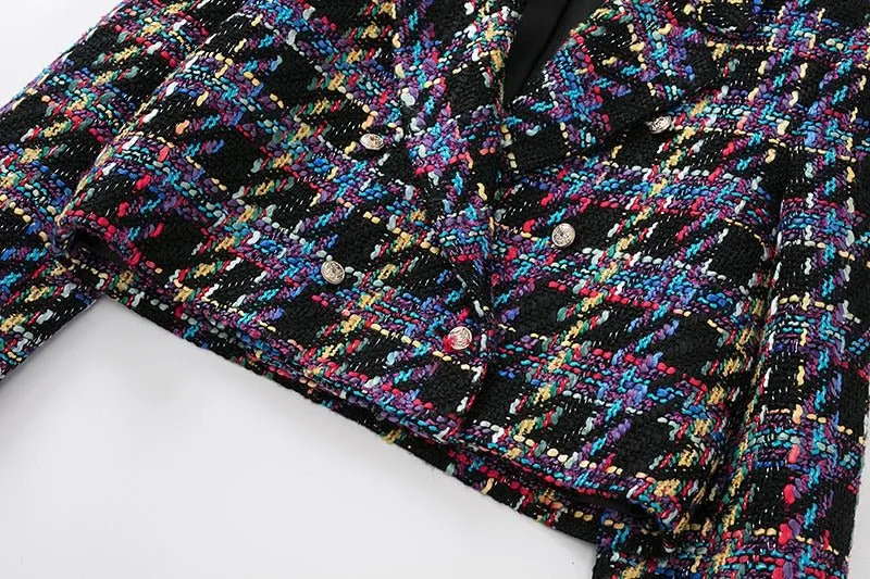 Pre Order:  Plaid Cropped Blazer