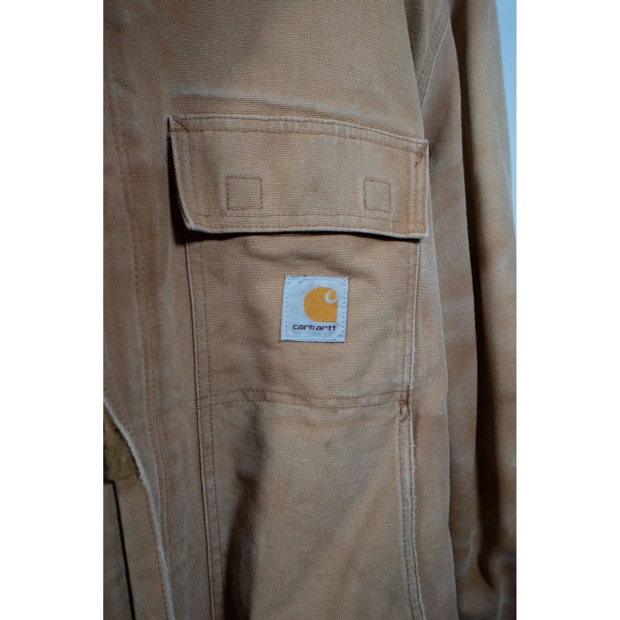 "Retail" Carhartt Quilt Lined Duck Canvas Insulated Traditional Coat Tan XL Men's