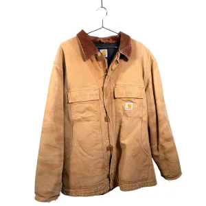 "Retail" Carhartt Quilt Lined Duck Canvas Insulated Traditional Coat Tan XL Men's