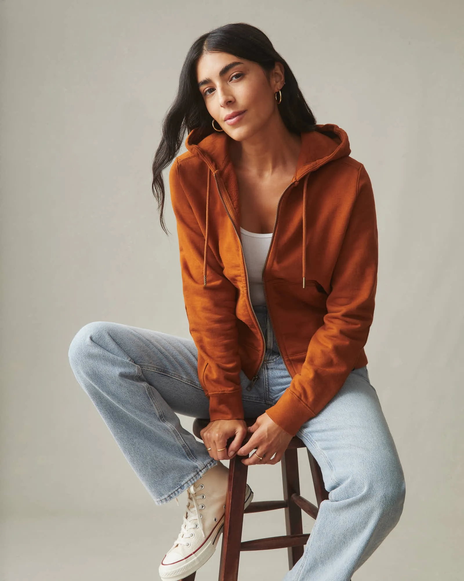 Relaxed Classic Full Zip - Caramel Cafe
