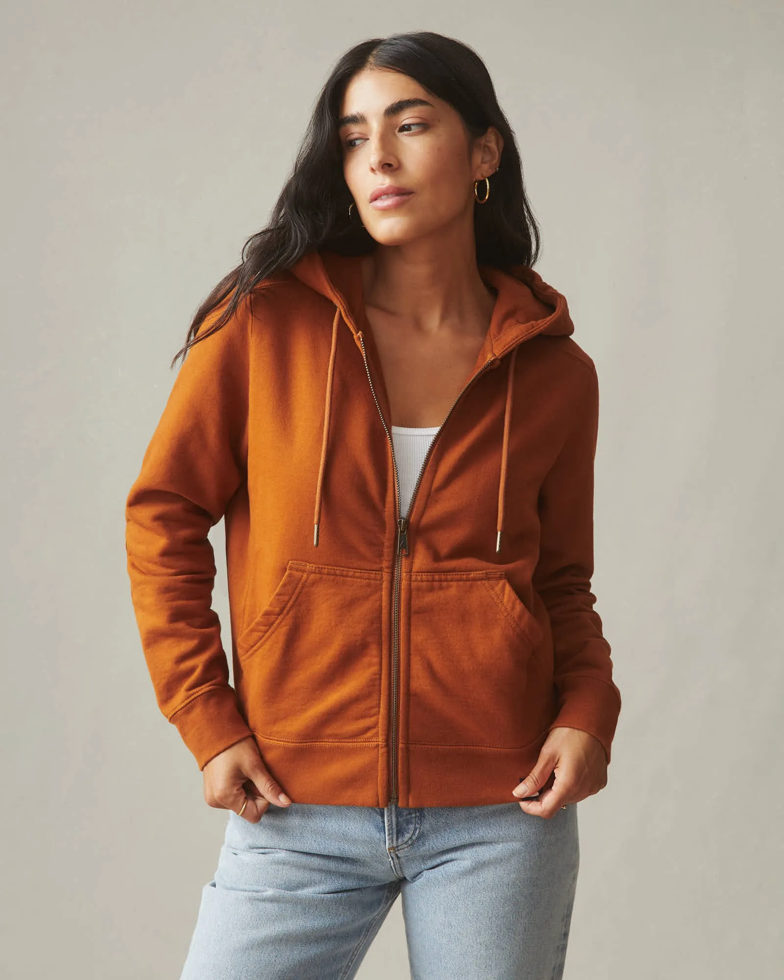 Relaxed Classic Full Zip - Caramel Cafe