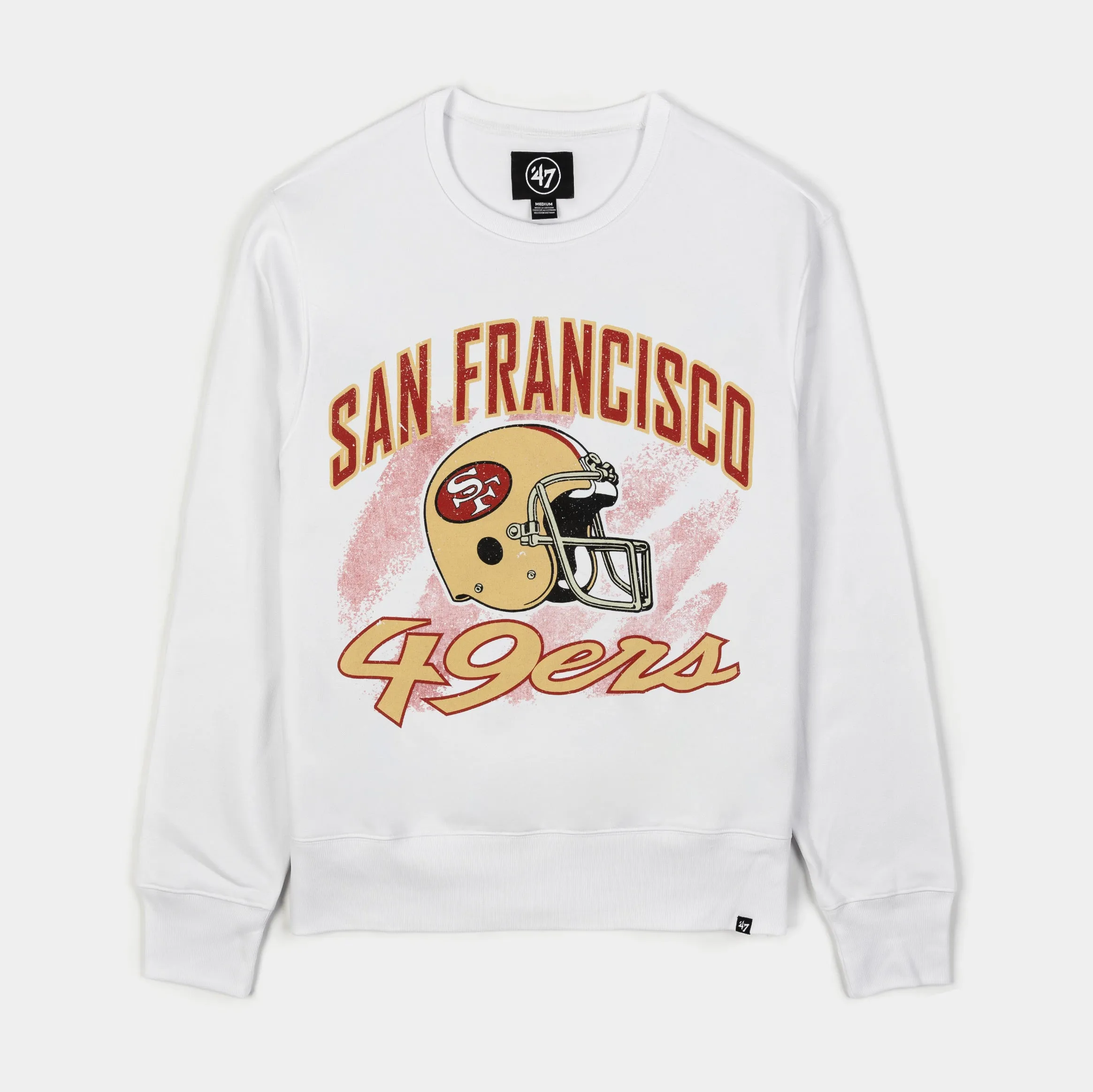 San Francisco 49ers Headline Mens Crewneck (White/Red)