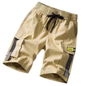 Streetwear Shorts Black 2021 Summer Fashion Cotton Side Pockets Breeches Bermuda Male Elastic Waist Band Casual Cargo Shorts Men