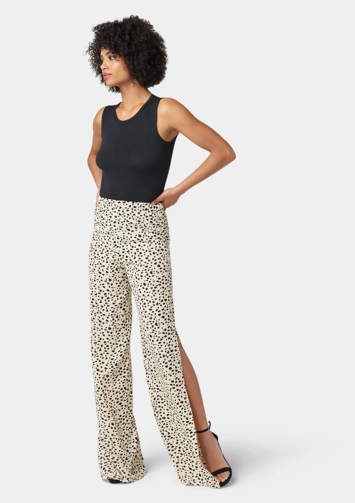 Tall Kia Wide Leg Pants With Side Slit