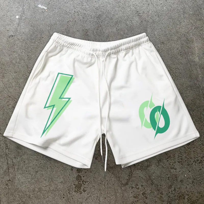 Trendy Lightning Pattern Casual Shorts