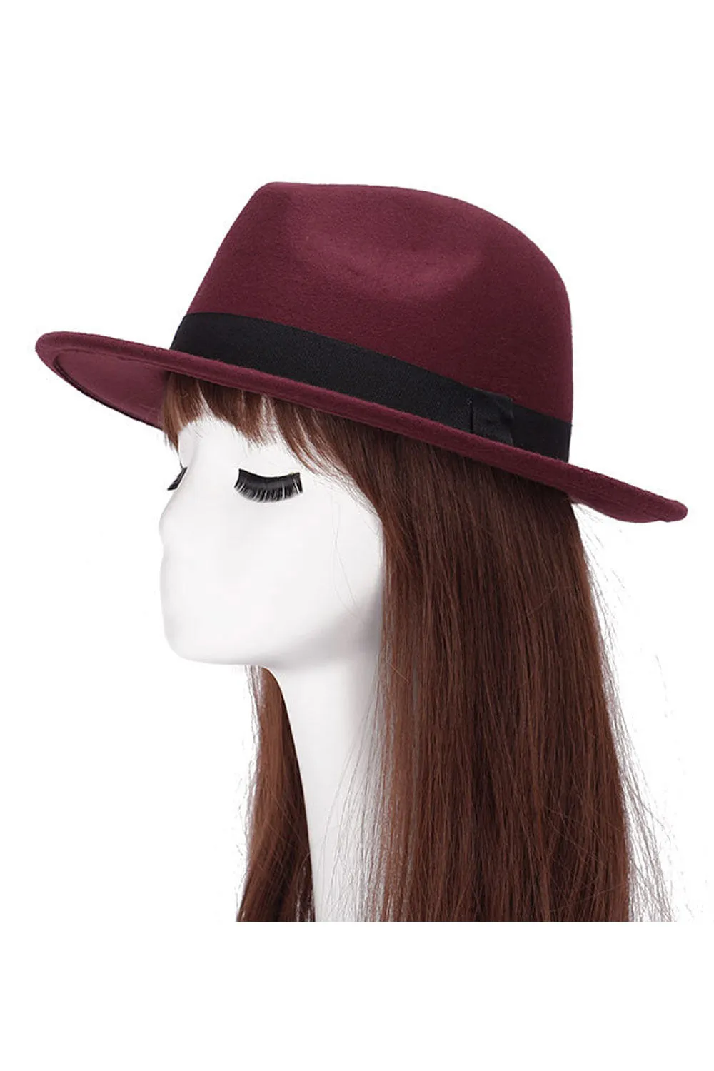 Women Ribbon Decorated Imitation Wool Warm Beret Hat - WBH93862