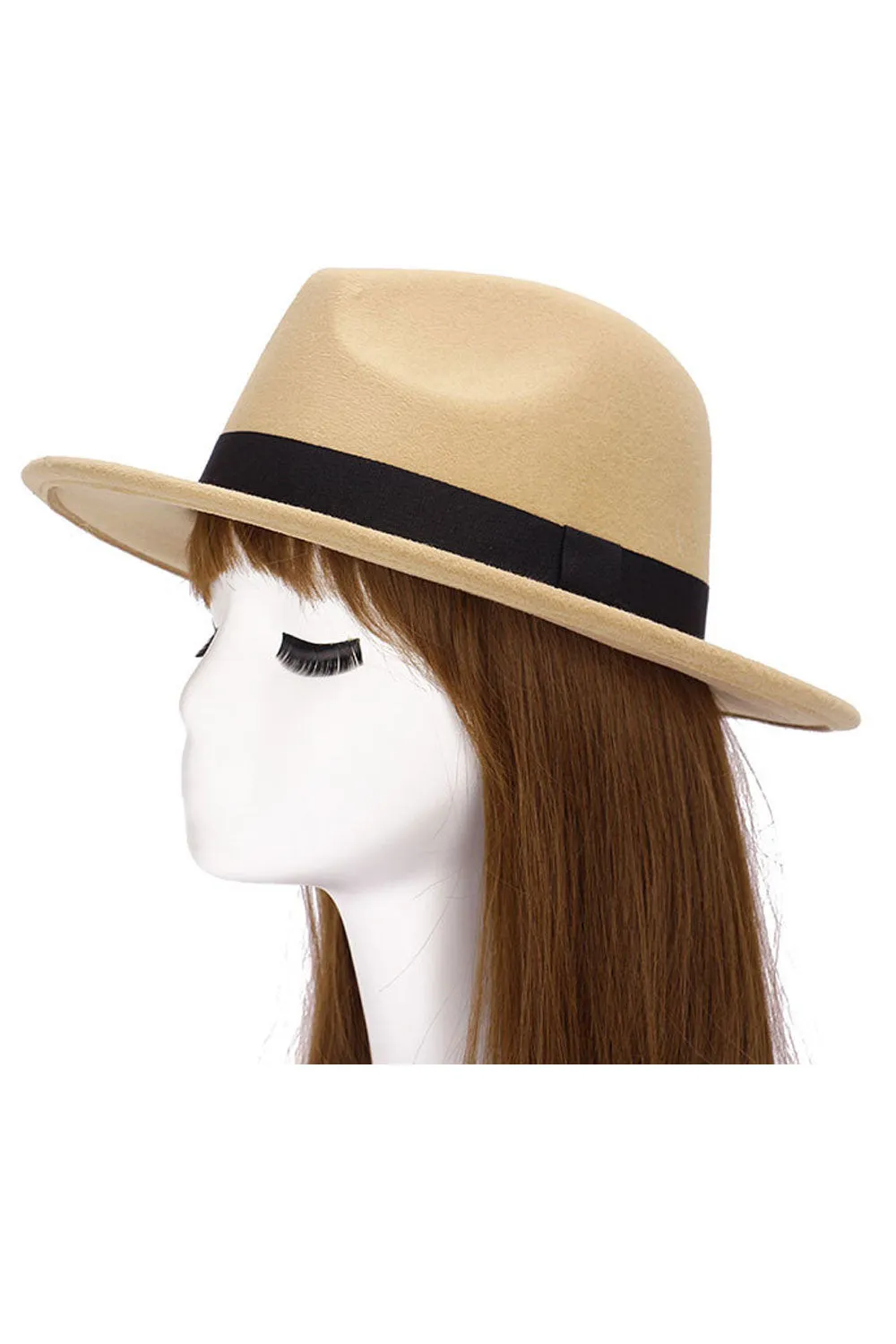 Women Ribbon Decorated Imitation Wool Warm Beret Hat - WBH93862