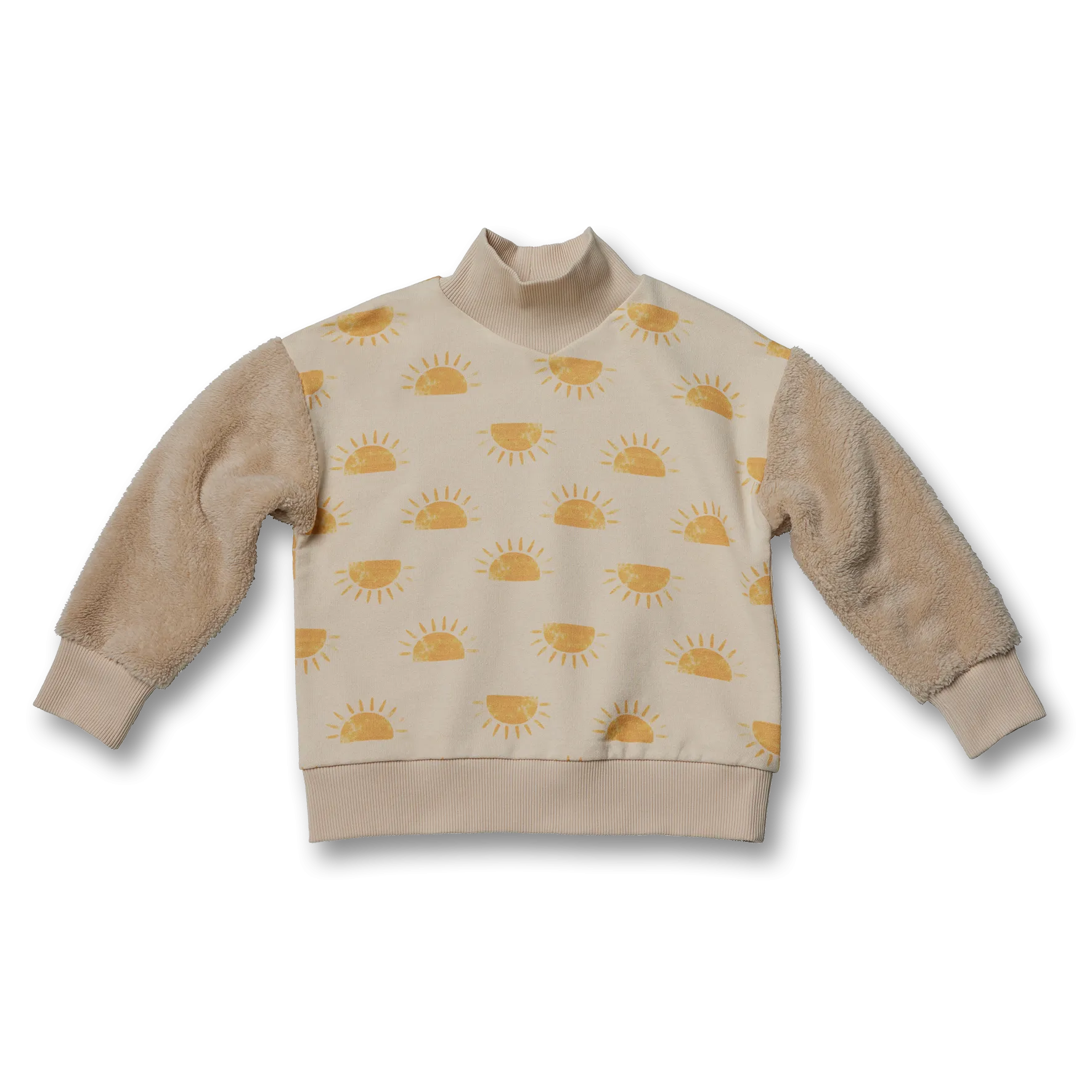 Yellow High Neck Sweatshirt
